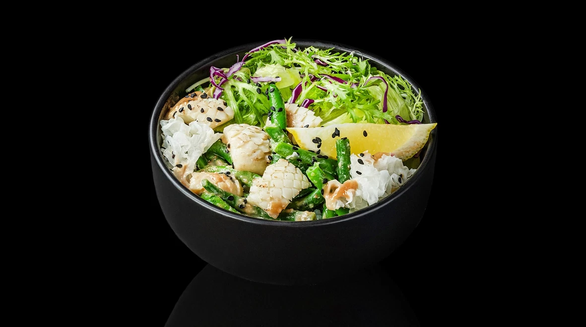 Страва Боул з кальмарами меню EatSushi в Одесі Боул з кальмарами меню EatSushi в Одесі