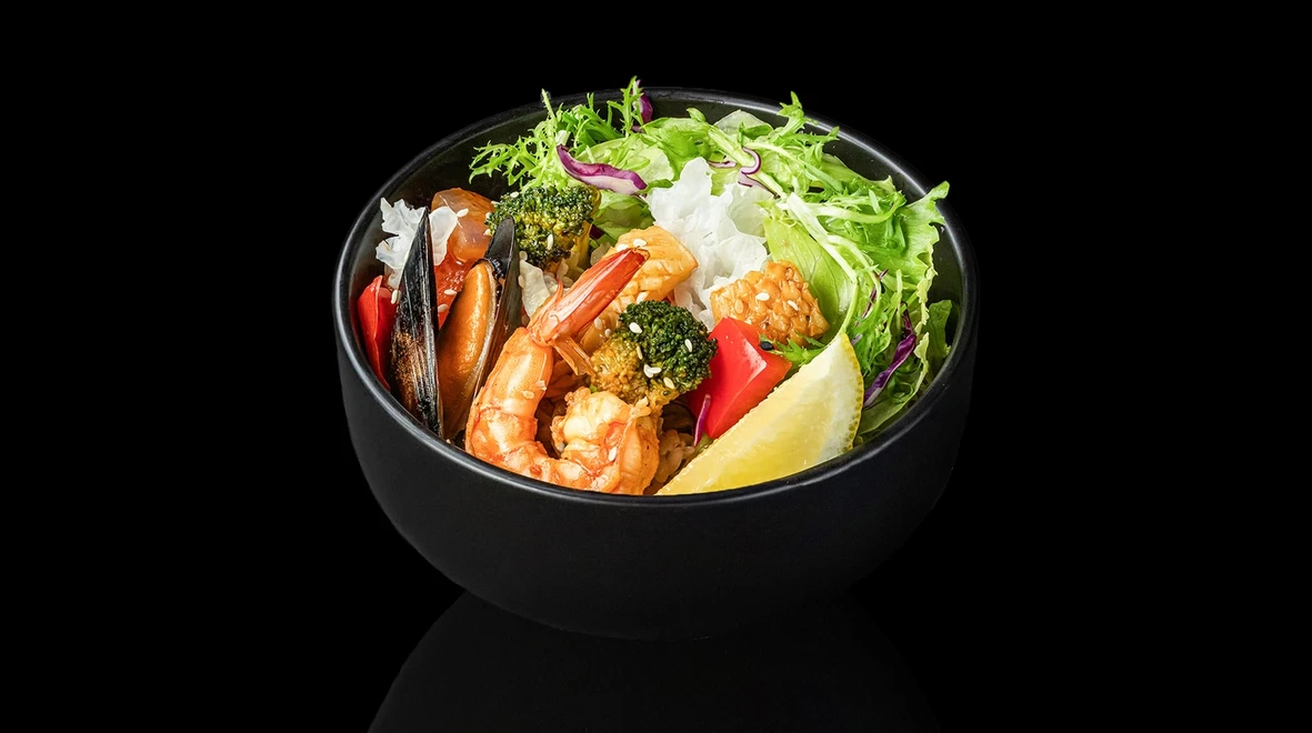 Страва Боул з морепродуктами меню EatSushi в Бучі Боул з морепродуктами меню EatSushi в Бучі