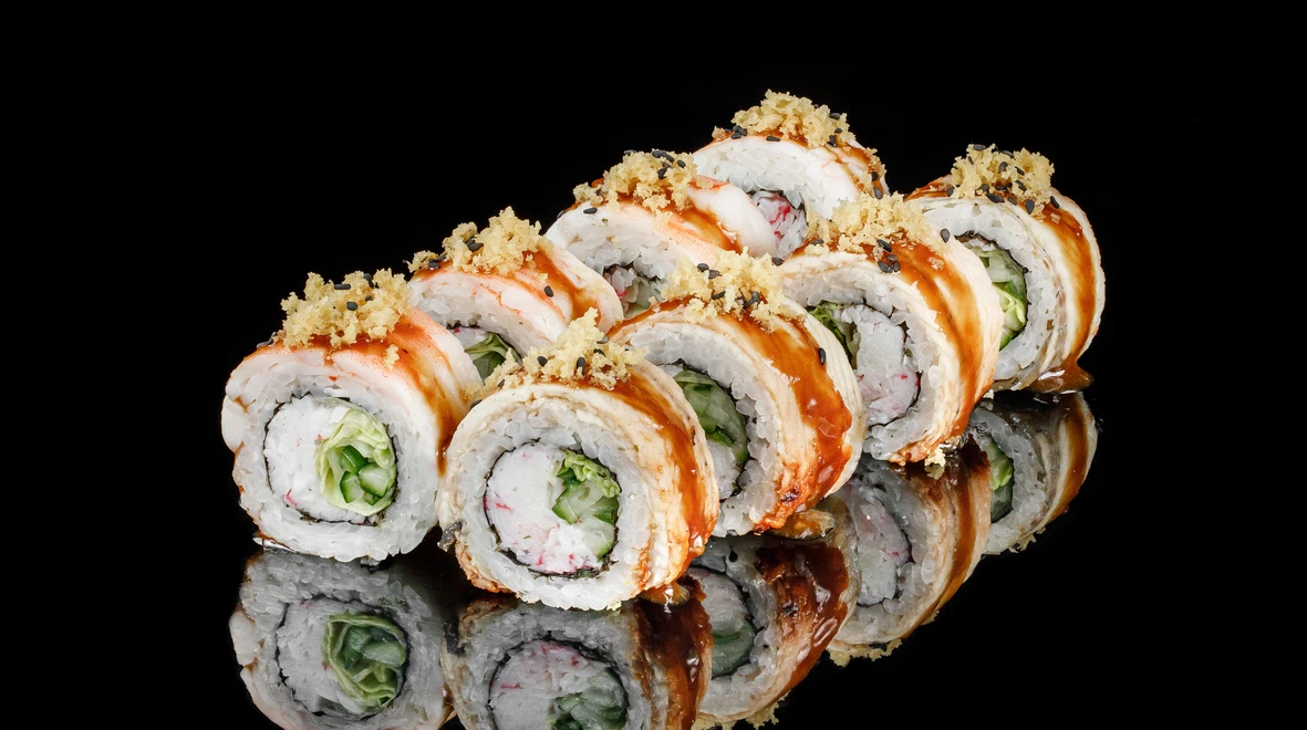 Страва Інь Ян рол з вугром та креветкою меню EatSushi в Кам'янець-Подільському Інь Ян рол з вугром та креветкою меню EatSushi в Кам'янець-Подільському